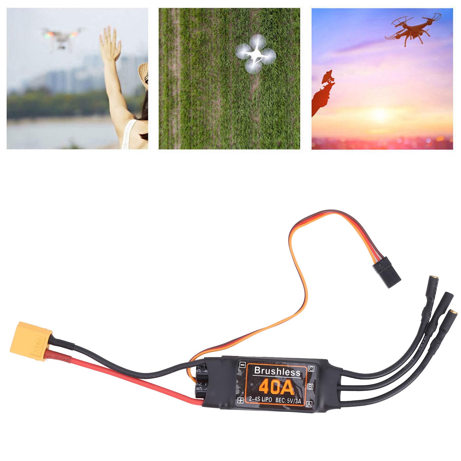 Drone Rc Accessories - 40A Bürstenloser ESC-Geschwindigkeitsregler RC-Zubehör 5V/3A BEC-Ausgang