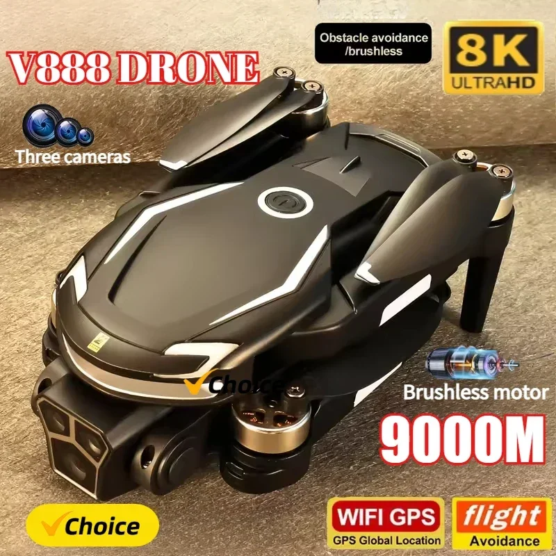 Drone Ae Rc - Neue V888 Drohne 8K GPS Dreifach-Kamera