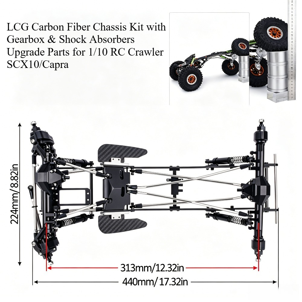 Rc Rock Crawler - 1/10 RC Rock Crawler LCG Carbonfaser-Chassis-Rahmenset