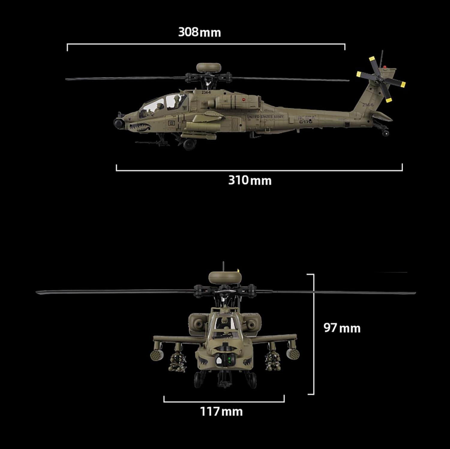 310MM 6CH C170 AH-64D Ferngest – Drone Rc Bolide Bewertung und Preis