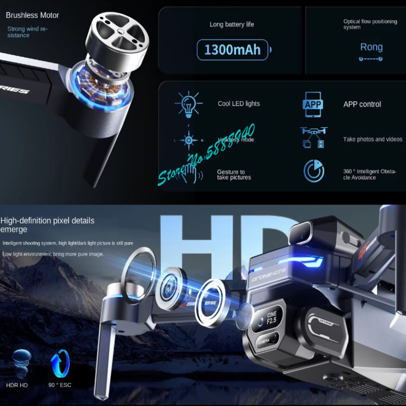 Bürstenloser 8K ESC Drei-Kamer – Drone Rc Fpv Manual Bewertung und Preis